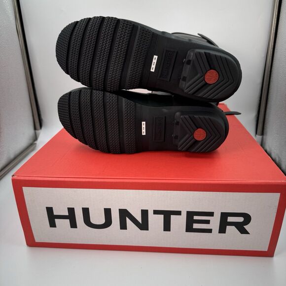 New Hunter Women's Black Original Short Back Adjustable Rain Boots Size 8 - Picture 6 of 14